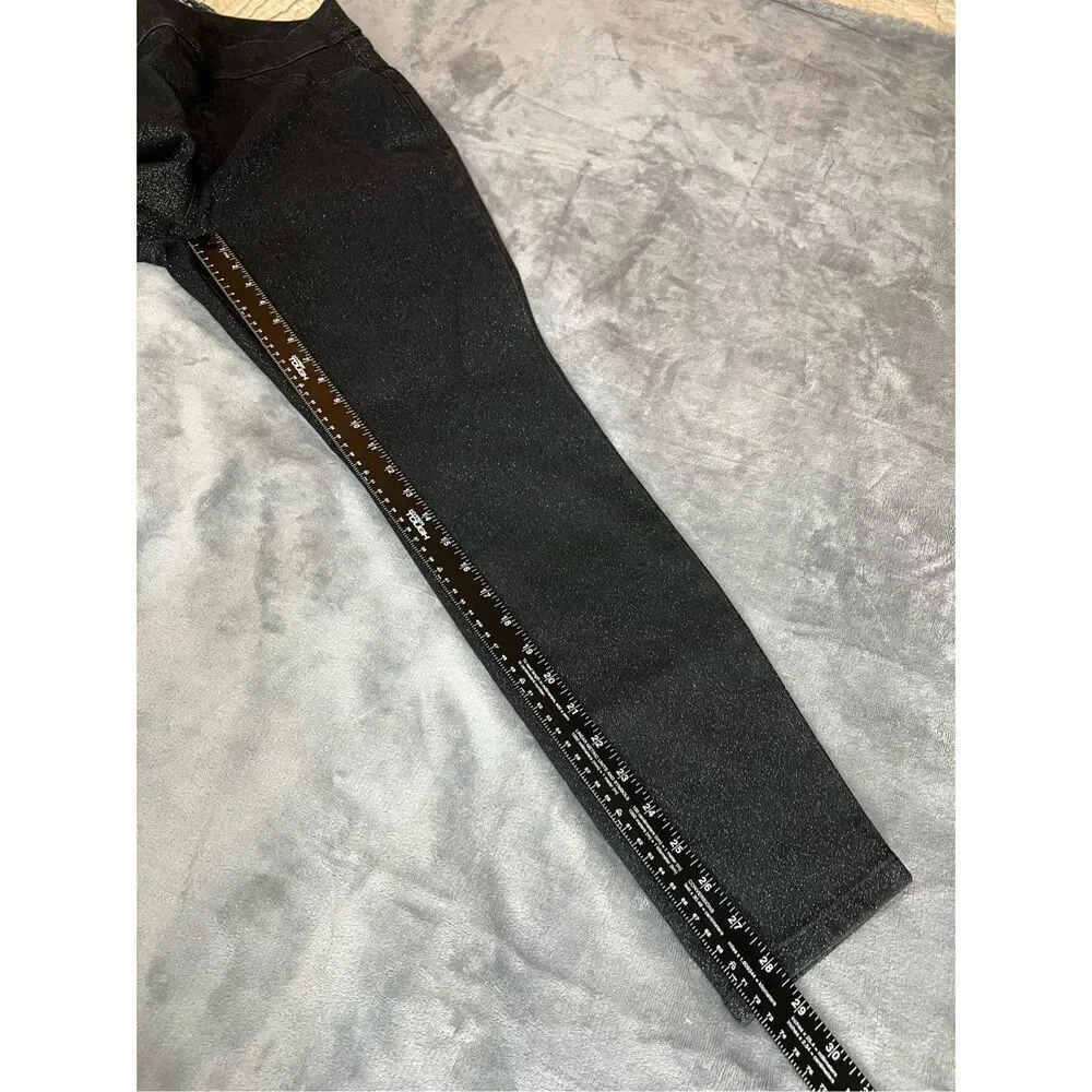 Lane Bryant Jeans Womens Size 16 Black Jegging Pull On High Rise Sparkle Stretch